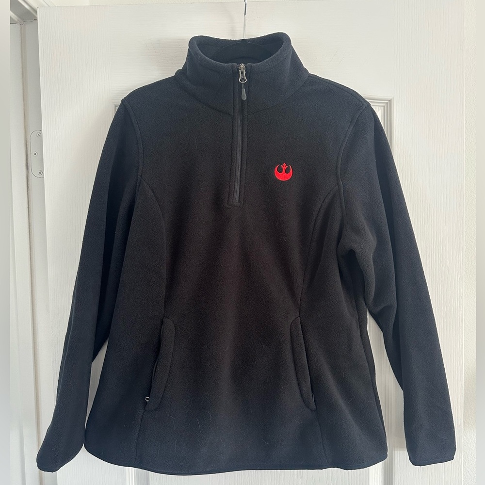 Amazon Essentials Black Star Wars Fleece Quarter Zip Size L Never Worn!